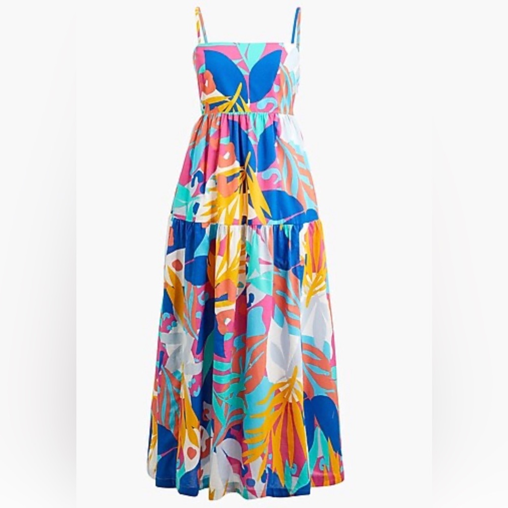 J. Crew Factory Tie Back Dress in Turquoise